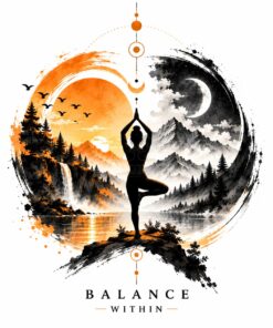Balance Within Yoga T-Shirt – heritage graphic design by AkhandNation