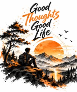 Good Thoughts Good Life T-Shirt – heritage graphic design by AkhandNation