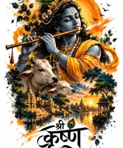 Shri Krishna T-Shirt design – heritage graphic by AkhandNation